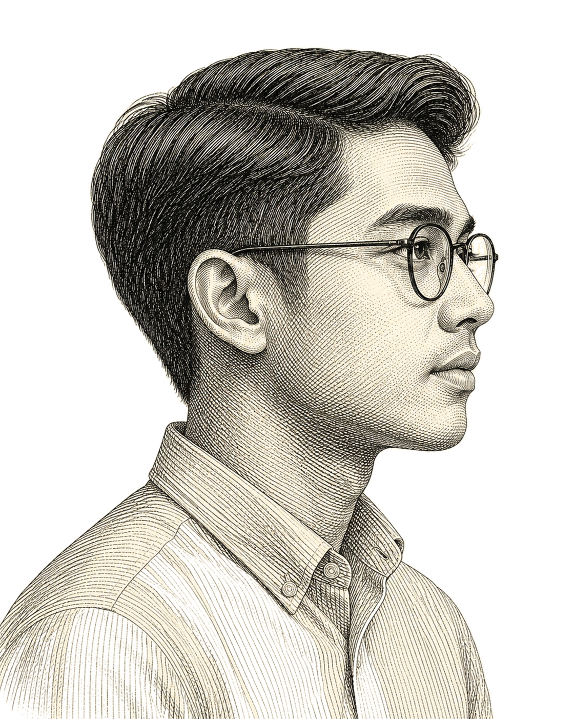 Engraved portrait of the Data Analyst